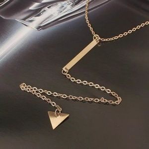 Simple Dainty Triangle 'Y' Necklace